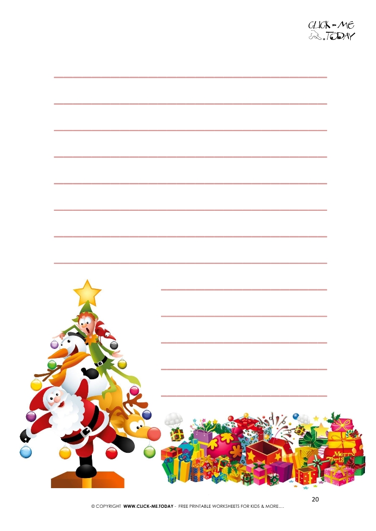 Free printable hilarius letter to Santa template with lines 20